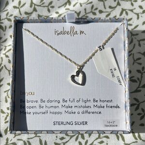Abella Sterling Silver Open Heart Necklace